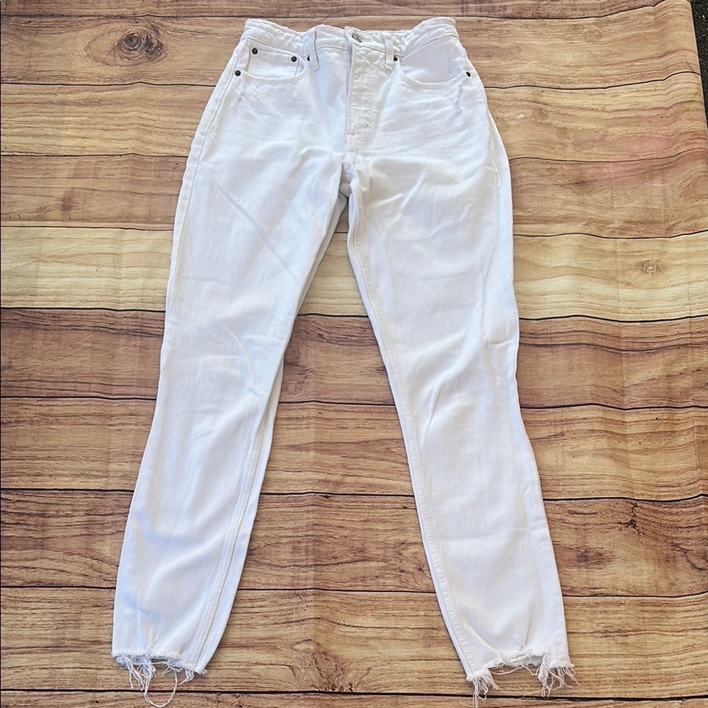 Abercrombie Skinny High-Rise White Distressed Women's Jeans